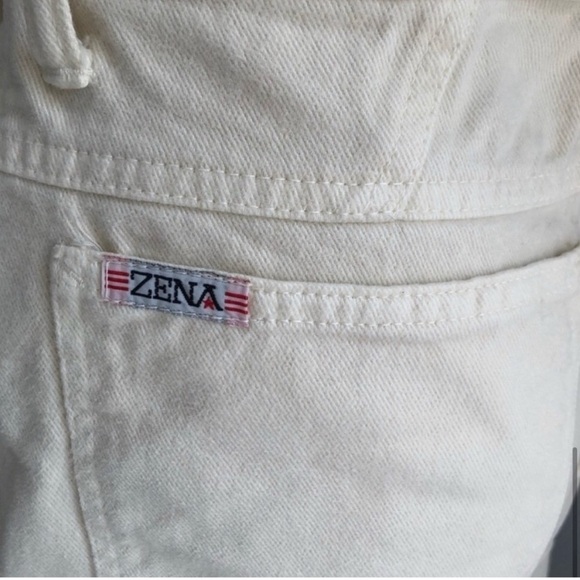 Zena Jean Cream High-Waisted Wide-Leg jeans - Picture 8 of 15